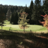 A fall day view of a green at Apple Mountain Golf Resort.