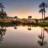 An evening view of a tee at Motorcoach Country Club.