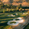 Aerial view of the 8th green from the Yocha Dehe Golf Club at Cache Creek Casino Resort.