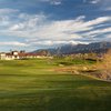 A view of the 17th hole at Legends Course from Morongo Golf Club at Tukwet Canyon