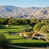 A view of green #5 at Mountain View Course from Desert Willow Golf Resort