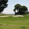 A view of green protected by bunkers at Petaluma Golf & Country Club.