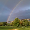 A view of rainbow over Lake Redding Golf Course