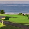 A view of a green flanked by bunkers at Sandpiper Golf Course (Aiden Bradley)