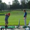 A view from the driving range tee at Wilcox Oaks Golf Club