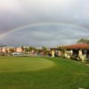 A view of the clubhouse and putting green at Miramar Memorial Golf Course