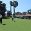 A view of the practice putting green and clubhouse in background at Bernardo Heights Country Club