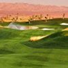 A view of green #7 protected by bunkers at Eagle Falls Golf Course