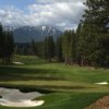 A view of the 18th green protected by bunkers at Old Greenwood Golf Course