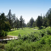 A view of the 4th hole at Zaharias Course from Industry Hills Golf Club at Pacific Palms Resort