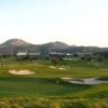 A view of a green protectedby sand traps at Barona Creek Golf Club (Todd & Barbara Photography)