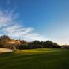 A view of a hole flanked by sand traps at Coto de Caza Golf & Racquet Club