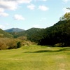 The par-4 5th hole on the Oak Glen course from Singing Hills Golf Resort at Sycuan narrows as it approaches the green.