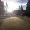 A sunny day view of a hole at Tahoe Paradise Golf Course