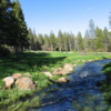 View of the 18th hole at Tahoe Donner Golf Club