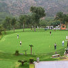 A view of the practice area at Green River Golf Club