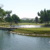A tee view surrounded by water at Cottonwood at Rancho San Diego