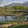 A view of the 17 green surrounded by water at PGA WEST Stadium Course