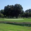 A view of a hole with bunkers on the left at El Dorado Park Golf Club.