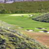 A view of the 2nd green with bunkers on the right at Canyon Crest Golf Course from Moorpark Country Club.