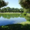 A view over the water of a hole at Sunnyvale Golf Course