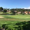 A view of a hole with bunkers and water coming into play at Shadowridge Golf Club.