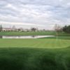 A view of a green with water coming into play at Brentwood Golf Club.