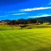 A sunny day view of a hole at San Juan Oaks Golf Club.