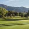 A view of hole #1 and the Santa Ynez Mountains in the distance at Santa Barbara Golf Club.