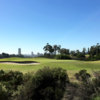 A sunny day view of a hole at Balboa Park Golf Club.