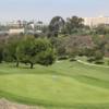 A sunny day view of a hole at Balboa Park Golf Club.