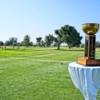 A view of a tee at Riverside of Fresno Golf Course.