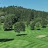 A sunny day view of a tee at Lake Arrowhead Country Club.