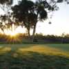 A sunny day view of a hole at Balboa Park Golf Club.