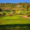 A view of a tee at Maderas Golf Club.