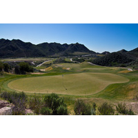 The 10th hole on the Sky Course at Lost Canyons Golf Club is a tricky one. Miss the green, and you will see your ball rolling down to the deep, grass-covered bowl.