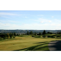 The 14th hole at Arrowood Golf Course is a par 4 that plays slightly downhill. 