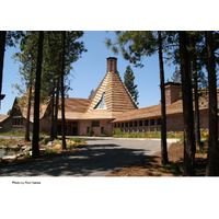 Frank Lloyd Wright originally designed the 23,000-square-foot clubhouse at Nakoma Golf Resort in Clio, California.