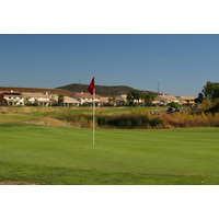 With water down the left side, this par-4 dogleg left is the no. 2 handicap hole at The Golf Club at Rancho California.