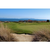A look back from the seventh green at The Links at Terranea showcases the ocean views. 