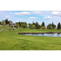 The ninth and 18th greens at Bartley Cavanaugh Golf Course are separated by a pond. 