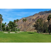 The fifth hole, a 570-yard par 5, is the no. 1 handicap at The Country Club at Soboba Springs.