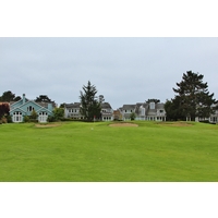 Few players hit the 14th green in regulation while playing the Old Course at Half Moon Bay Golf Links.