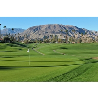 The first hole of the North nine at Rancho Las Palmas finishes at an elevated green.