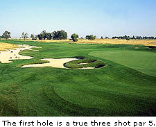 No. 1 at Stevinson Ranch's Savannah Course is surrounded by furrowed rows of corn, wheat, barley, tomatoes and even a farm that grows West Coast Turf. On the farm-to-